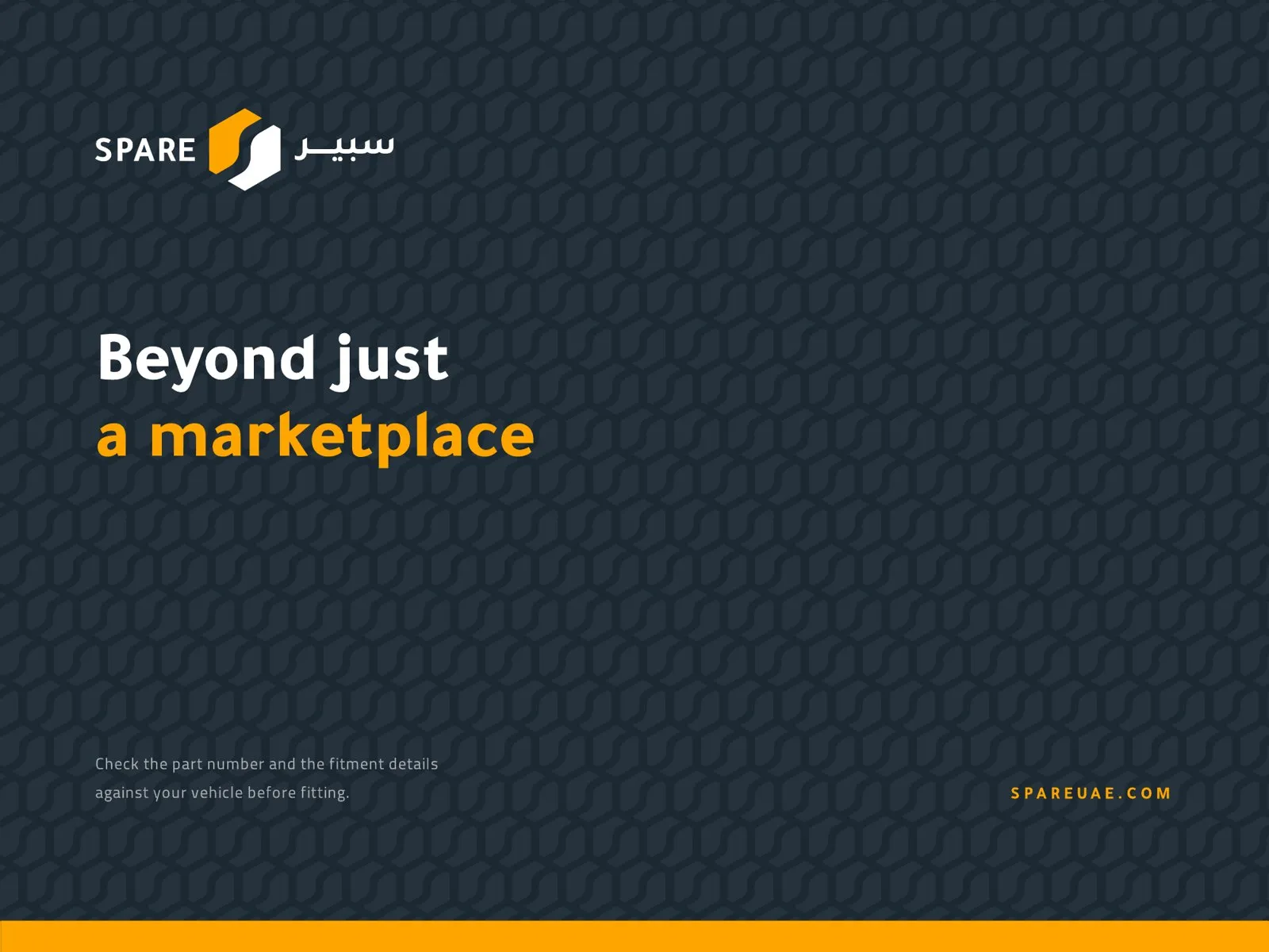 Spare packaging box with the line Beyond just a marketplace